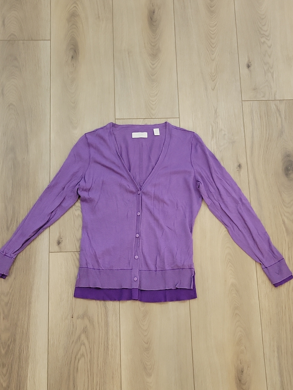 Callaway Purple V-Neck Button Front Cardigan